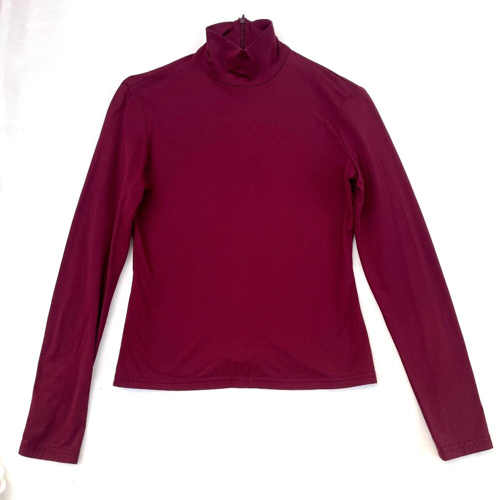 Susan Lazar turtleneck Long Sleeves Bordo Top S $150 - Picture 3 of 9